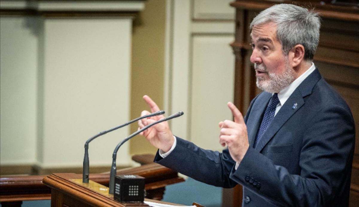 Fernando Clavijo, este martes en el Parlamento