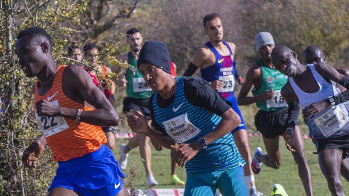 El grupo de cabeza en la carrera mascullina. | |  EFE