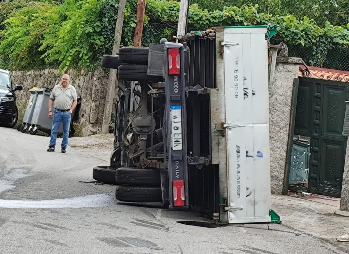 El camión siniestrado.