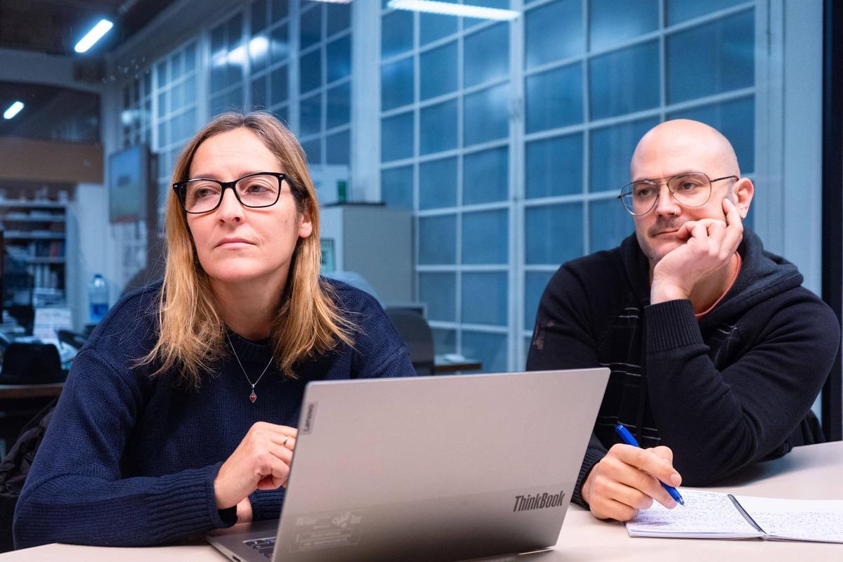 Israel Falcó i Maria Hernández, tots dos membres de Docents per l’habitatge digne a la Catalunya central