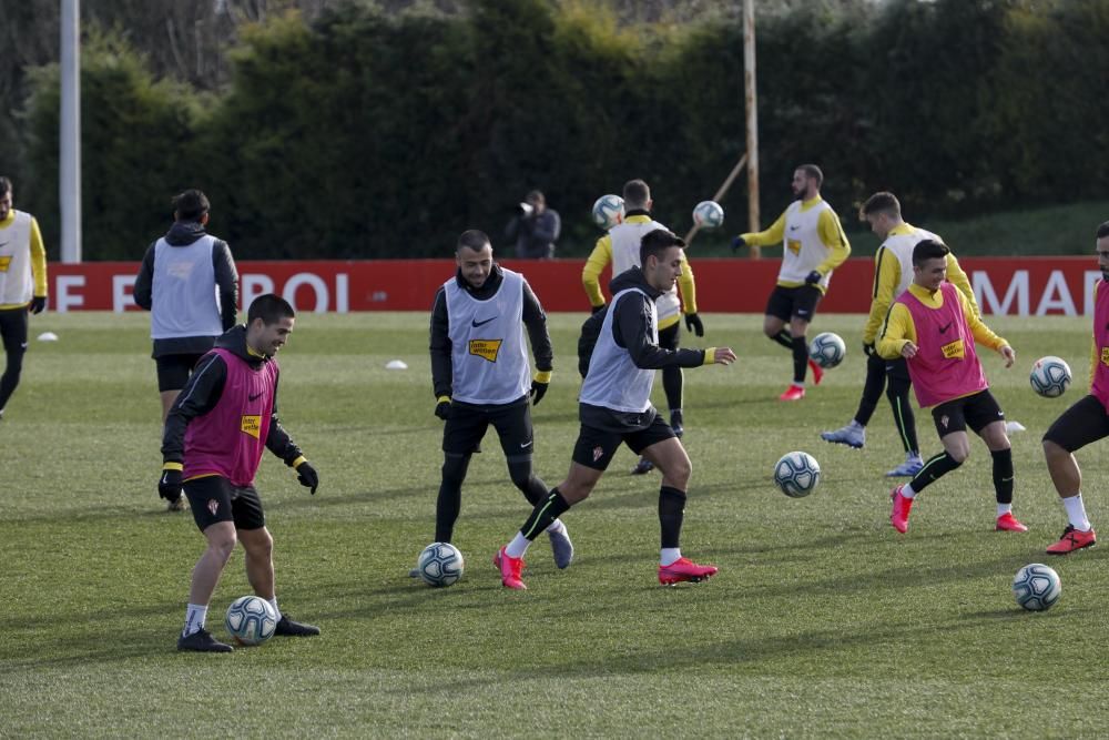 Entrenamiento del Sporting.