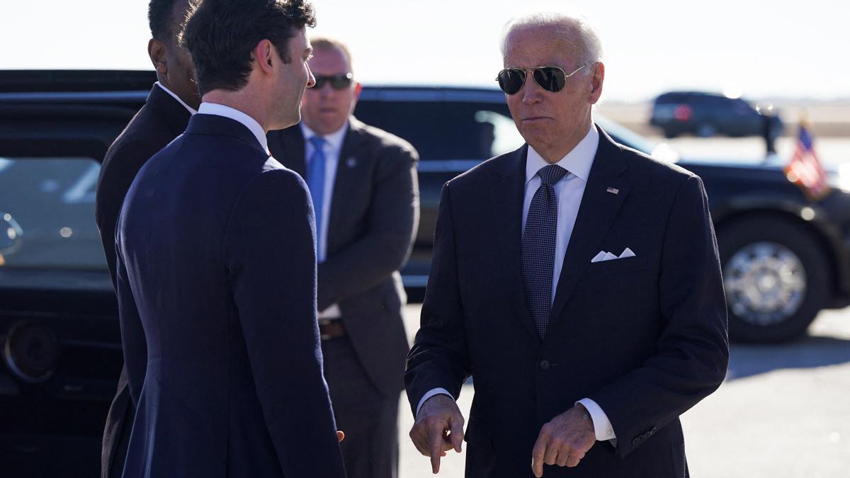 U.S. President Joe Biden arrives in Atlanta