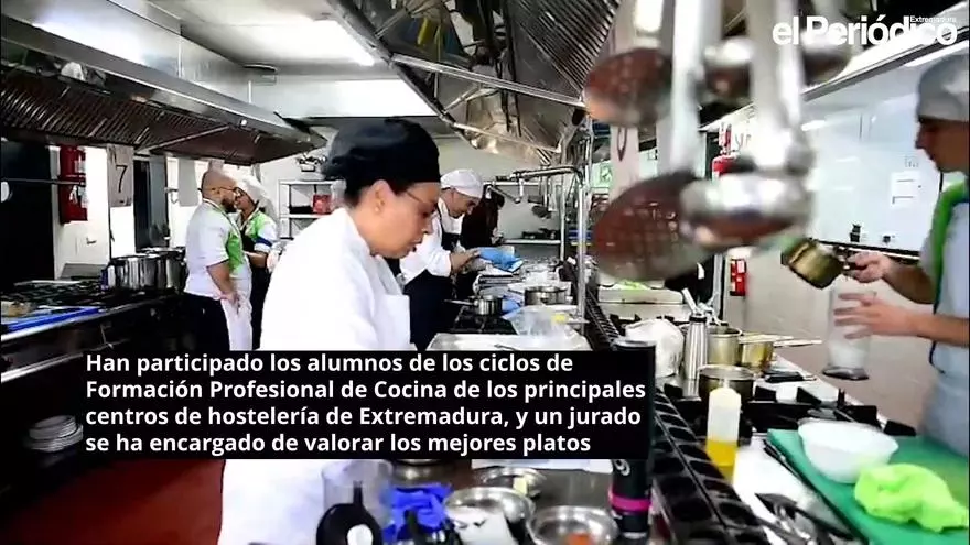 Vídeo | El pimentón de la Vera, protagonista de un concurso regional de cocina en el IES Santa Bárbara de Plasencia