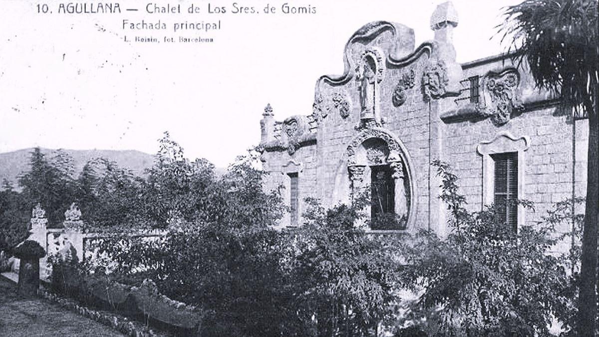 Imatge antiga de Can Parellada d'Agullana després de la seva construcció el 1913.