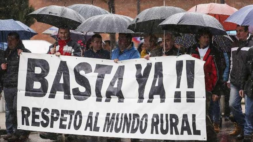 Manifestación de ganaderos en Oviedo, en imagen de archivo.