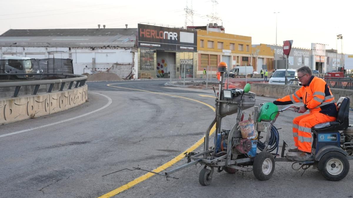 Reapertura parcial del vial afectado por las obras del tren al puerto de Castellón