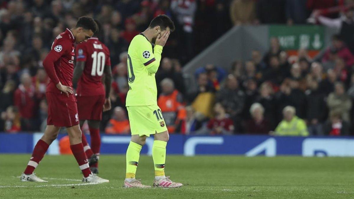 Messi se hunde en Anfield