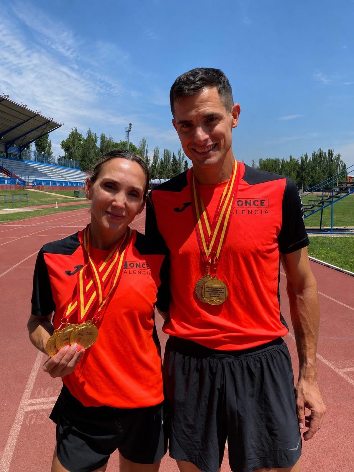 Susana Guisado, atleta adaptada de Almassora en categoría T12 con discapacidad visual, junto a su guía, el tambiémn almassorí Nacho Safont.