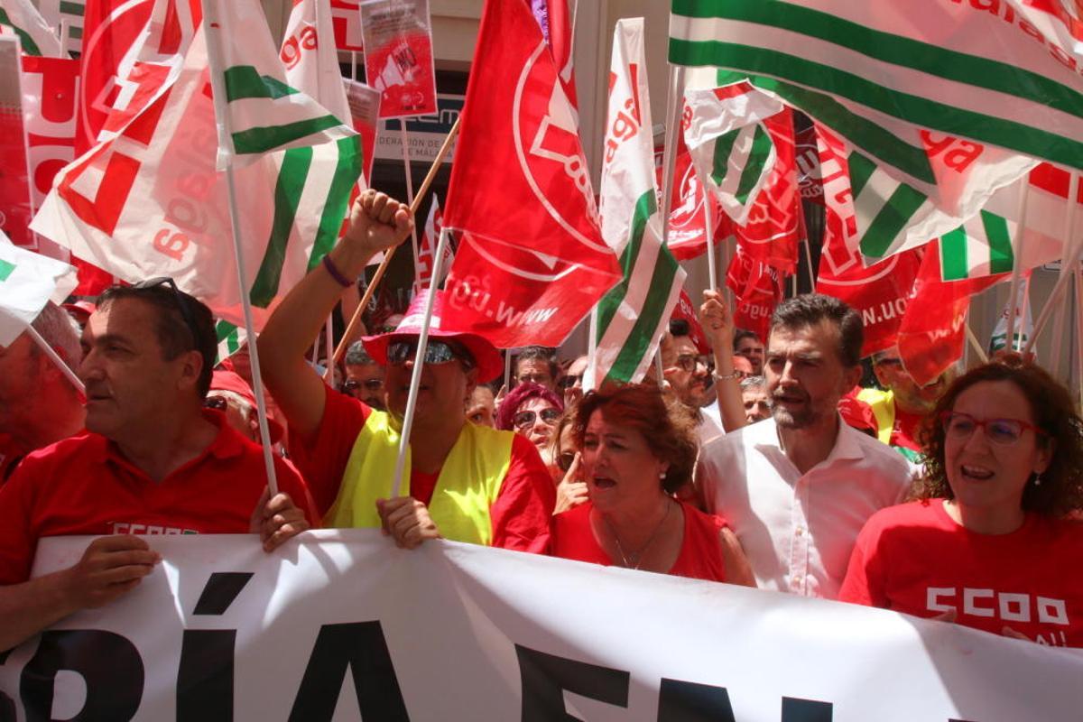 La manifestación convocada por CCOO y UGT, que comenzaba a mitad de semana en Marbella, llegaba este viernes a su meta