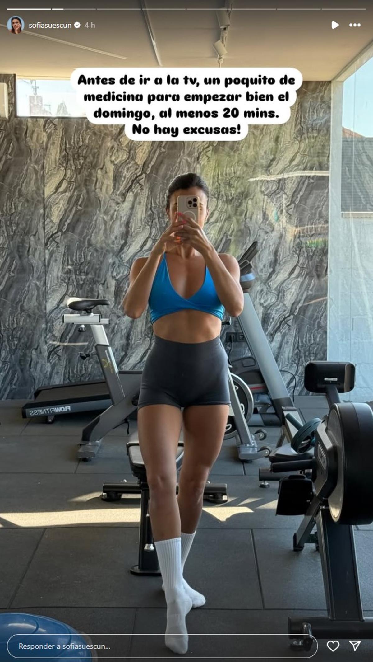 Sofía Suescun, en el gimnasio de su casa