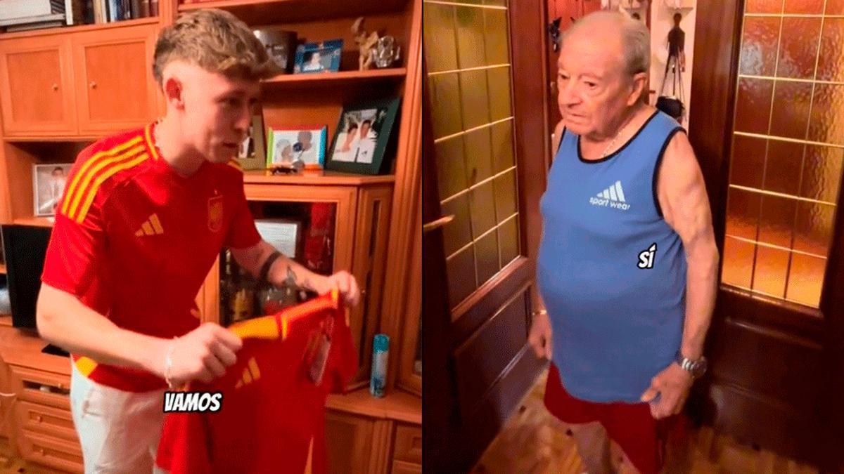 El vídeo más viral. Un nieto regala a su abuelo entradas para ver la final de la Eurocopa. Imposible no emocionarse