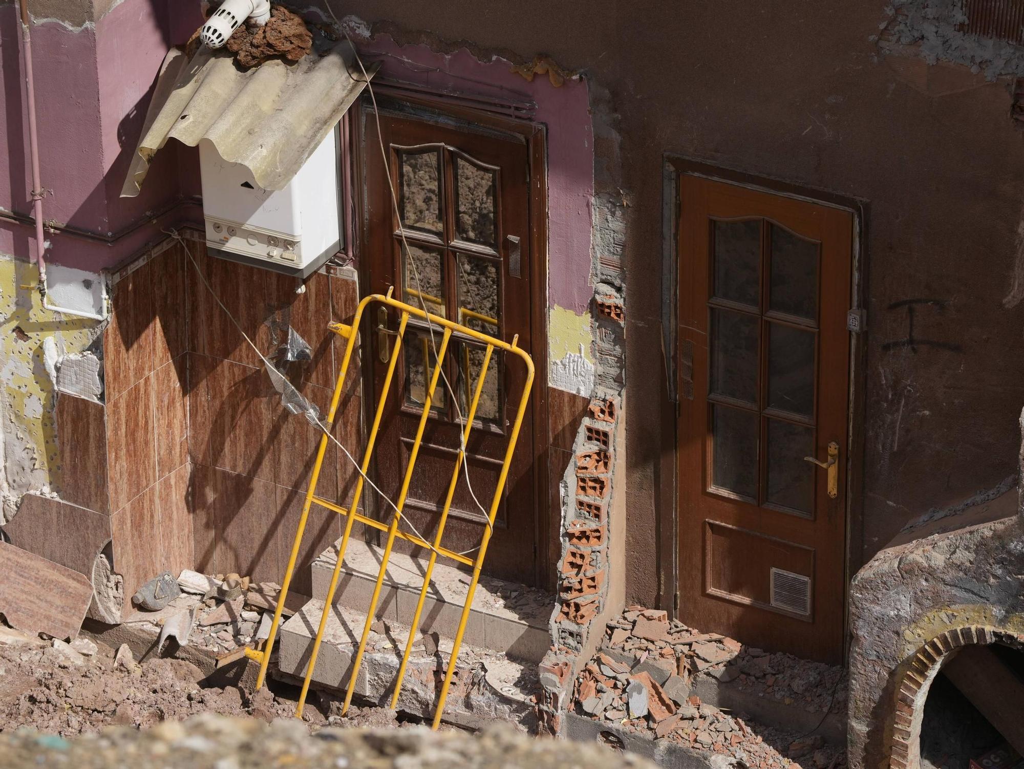 Estado de las casas tras el derrumbe del muro de Rabiche