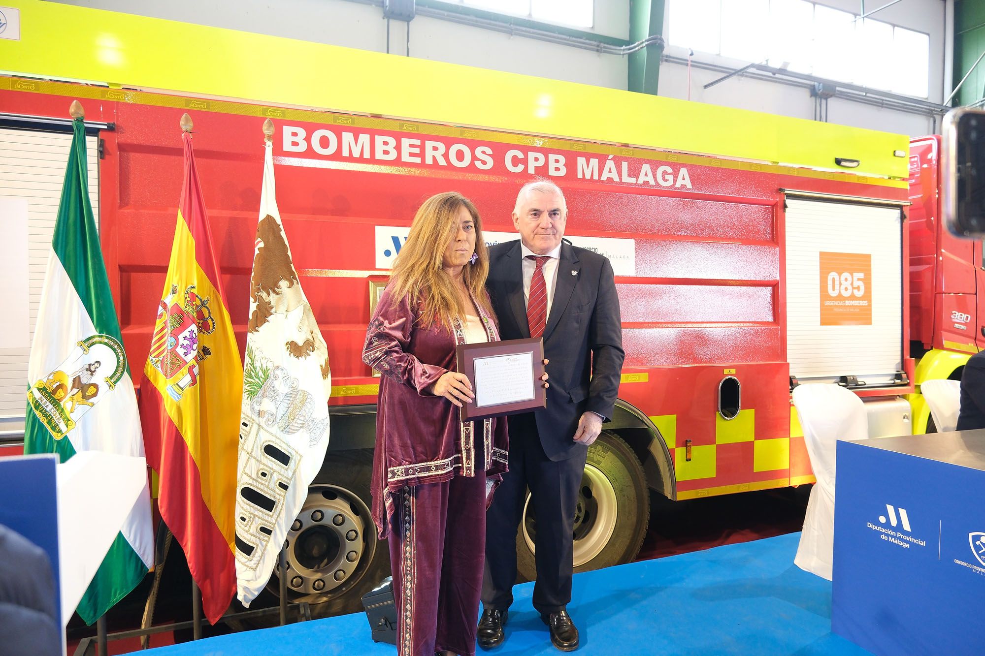 El Consorcio Provincial de Bomberos (CPB) de Málaga celebra el día de su patrón, San Juan de Dios, en el parque de bomberos de Antequera.