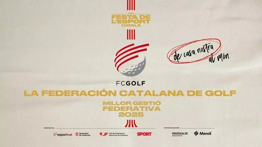 La Federación Catalana de Golf, guanyadora a millor gestió federativa 2025