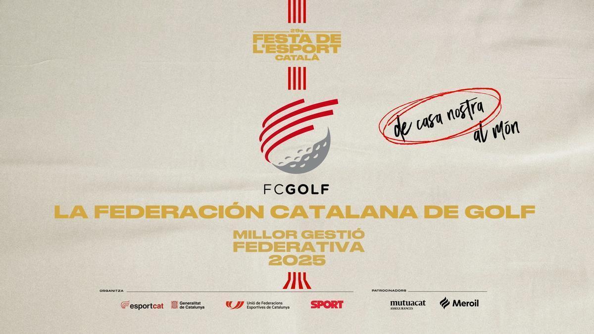 La Federación Catalana de Golf guanaydora a millor gestió federativa 2025