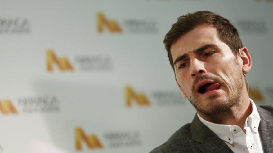 Íker Casillas, durante la rueda de prensa que ofreció ayer.