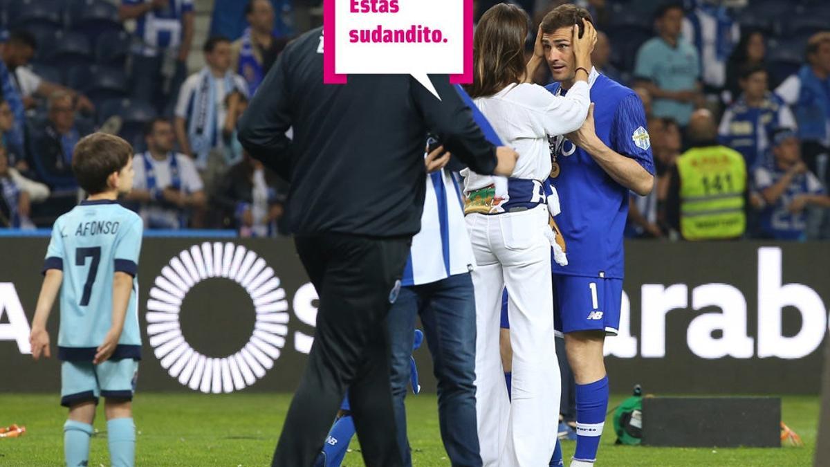 Sara Carbonero e Iker Casillas  en el fútbol