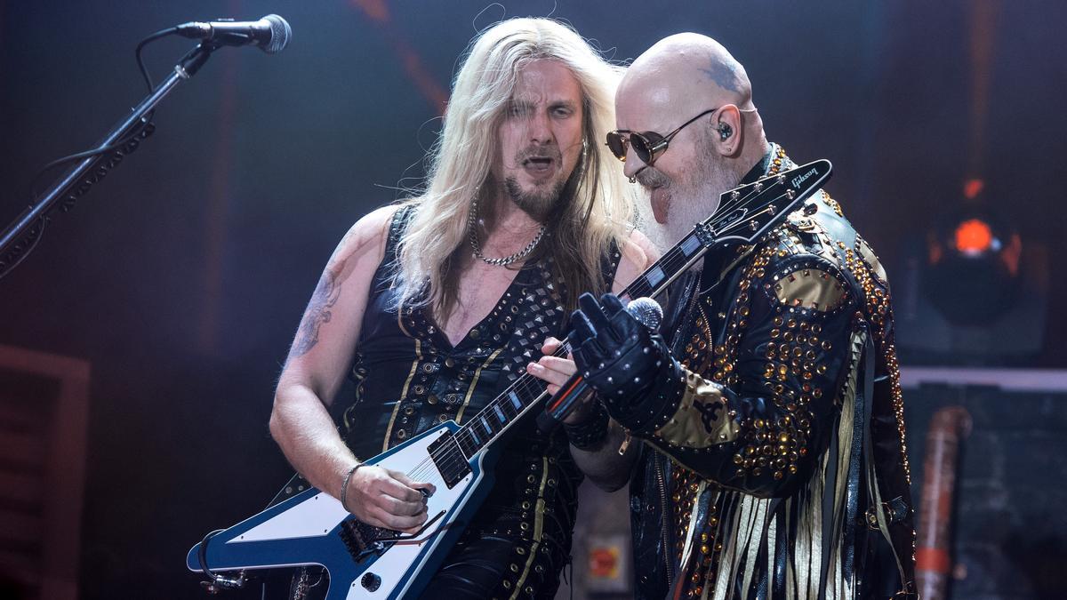 Rob Halford durante el concierto de la banda inglesa Judas Priest en Can Zam durante el festival Rock Fest Barcelona
