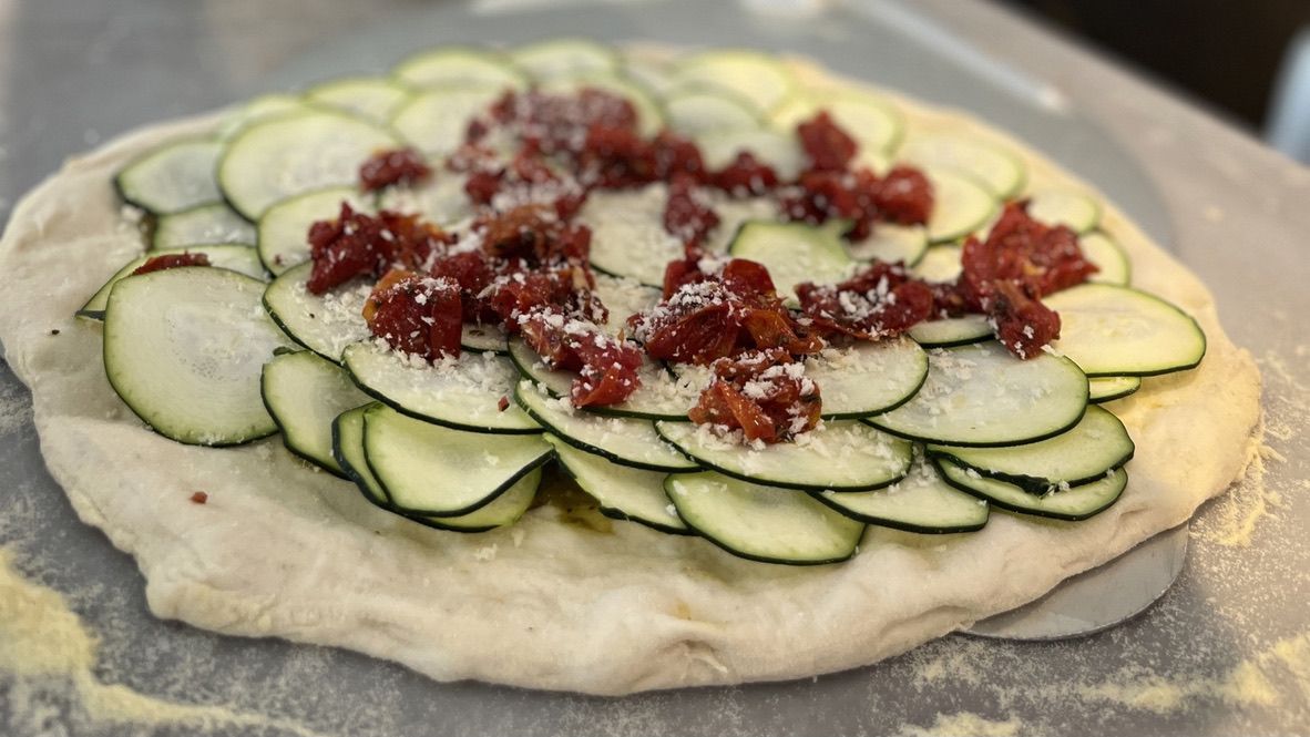 La pizza con pistacho de Hot Now (Madrid).