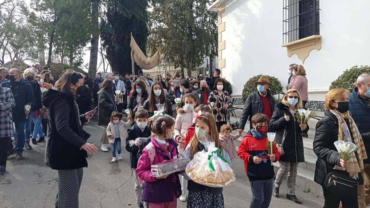 Un instante de la romería en el santuario egabrense.