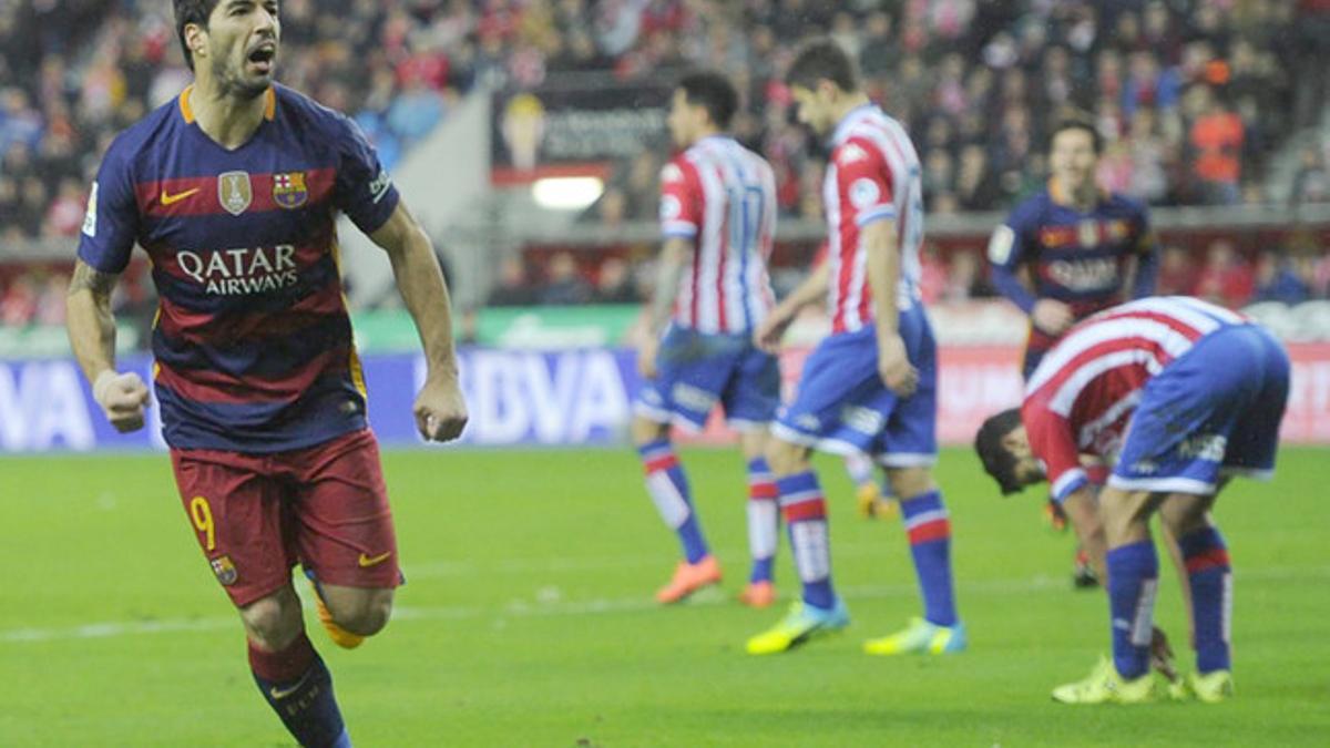 Luis Suárez celebró así su gol al Sporting