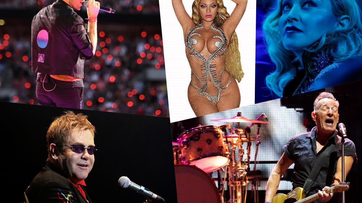 Coldplay, Beyoncé, Bruce Springsteen, Elton John y Madonna.