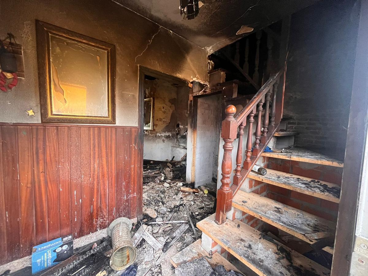 Estado en el que quedó el interior de la vivienda.