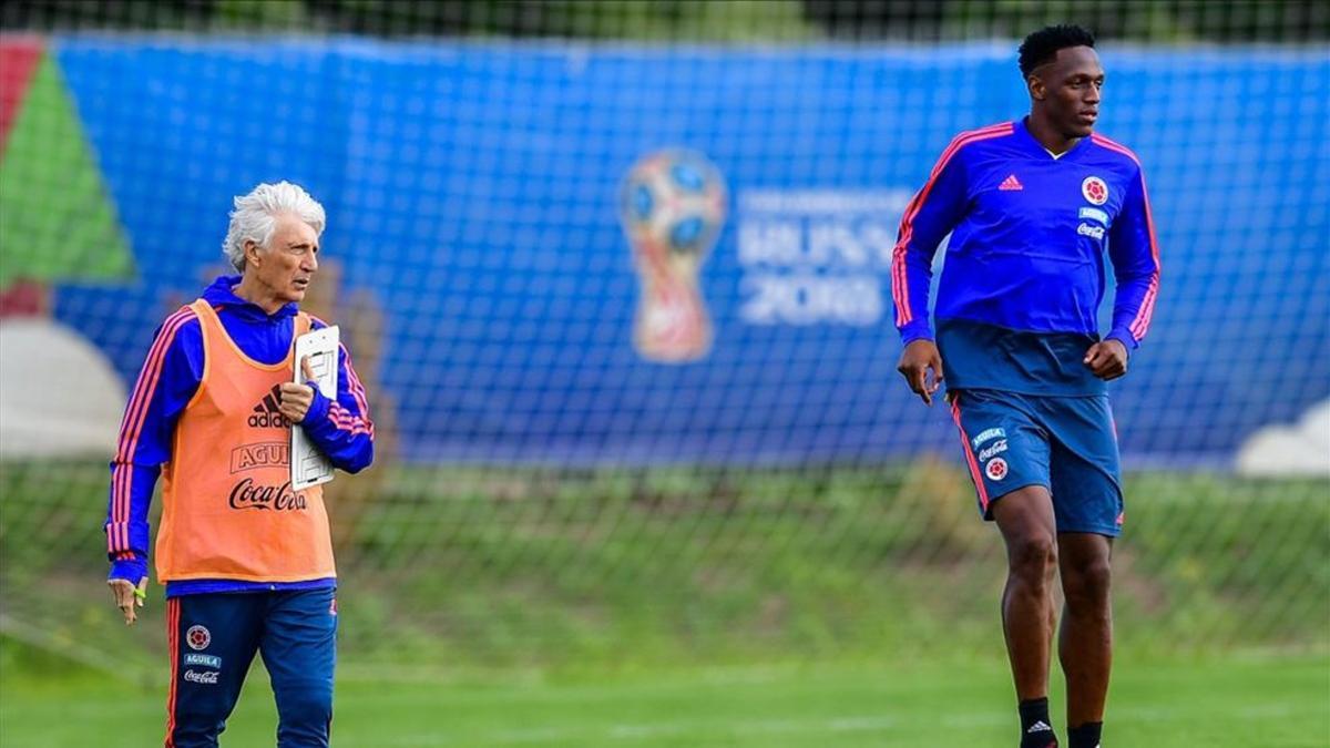 Pékerman y Mina durante un entrenamiento