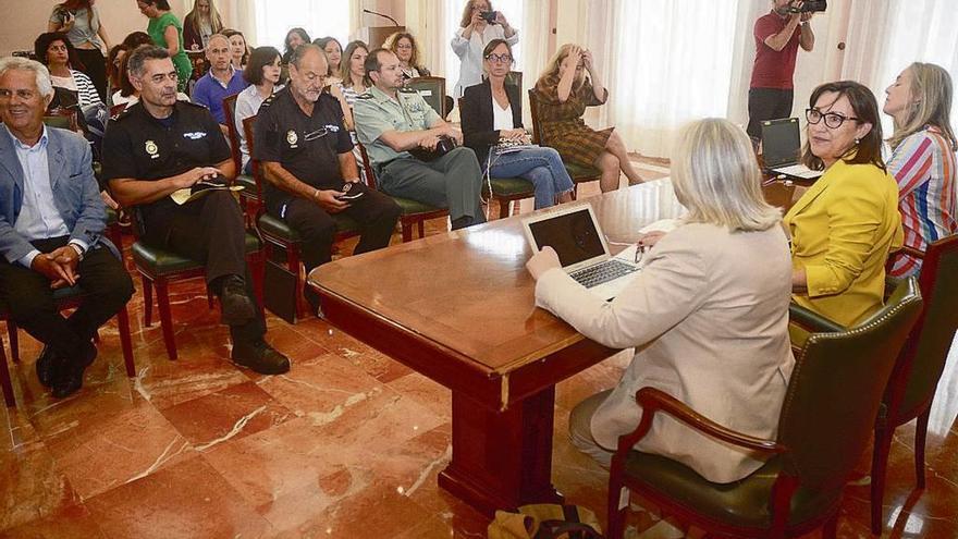 La subdelegada encabezó la reunión en la que se presentaron los datos sobre violencia machista. // R. V.