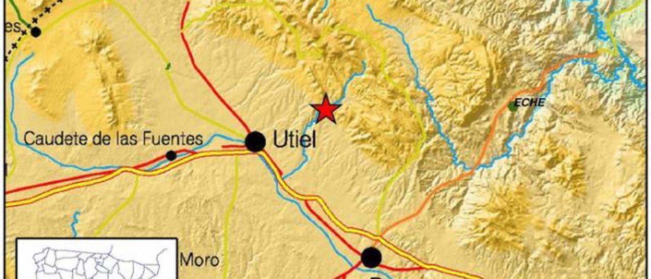 Imagen del epicentro del temblor en Utiel