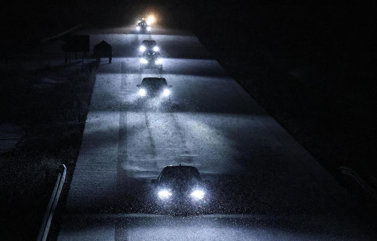 Nieve en la autovía A-50, entre Salamanca y Ávila el pasado 4 de enero.
