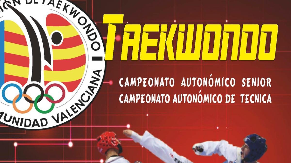 Cartel del campeonato de taekwondo que se celebra en Vallada.