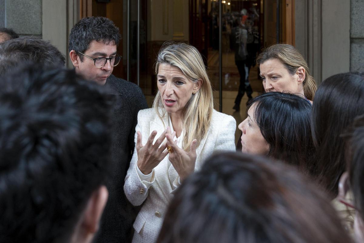 La vicepresidenta segunda y ministra de Trabajo Yolanda Díaz en el Congreso la semana pasada.