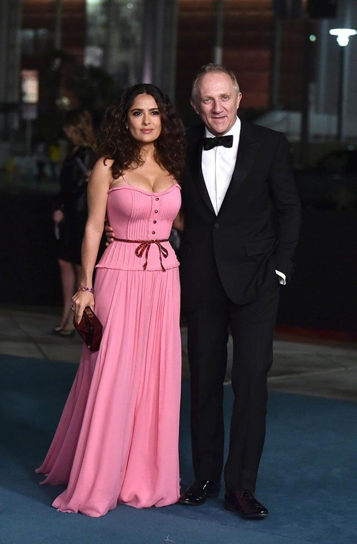 Salma Hayek y François-Henri Pinault, en la gala LACMA 2015 de Los Ángeles.