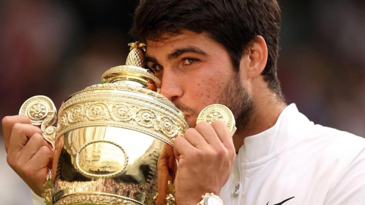 Carlos Alcaraz cuandó ganó Wimbledon en 2023