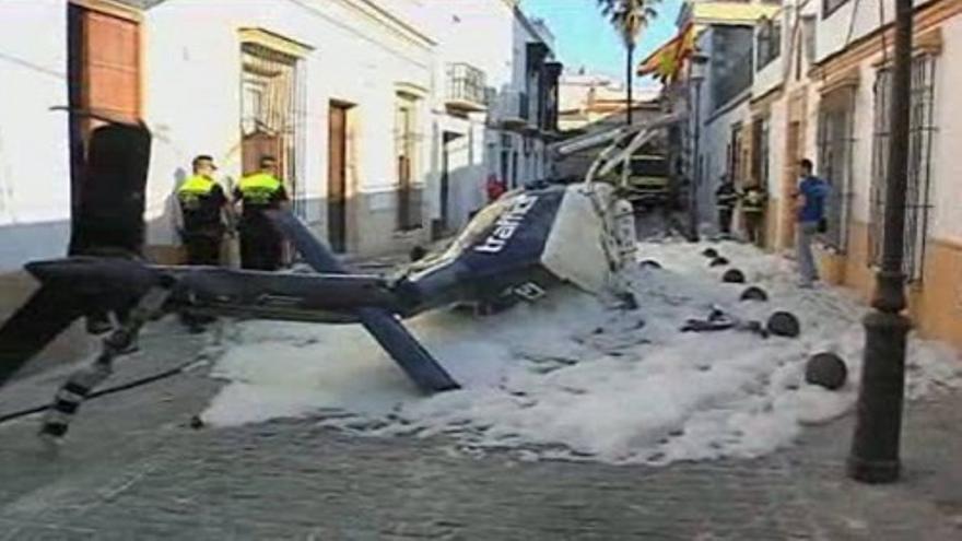 Accidente de helicóptero se desploma en El Puerto de Santa María