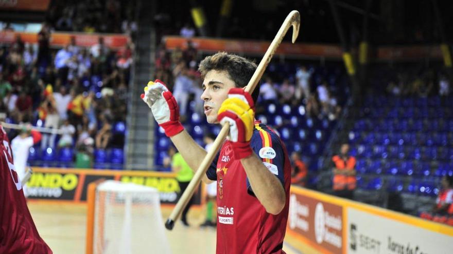 Ignacio Alabart celebra un gol en el Mundial.