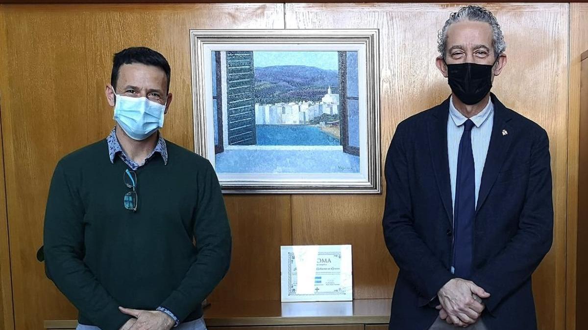 David Alarcó, amb el subdelegat del Govern de l&#039;Estat a Girona, Albert Bramon.