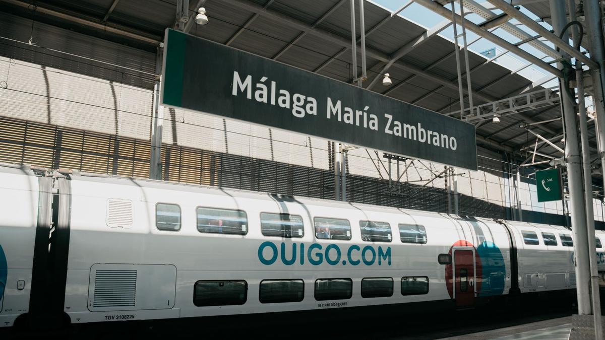 Tren de Ouigo en la estación María Zambrano