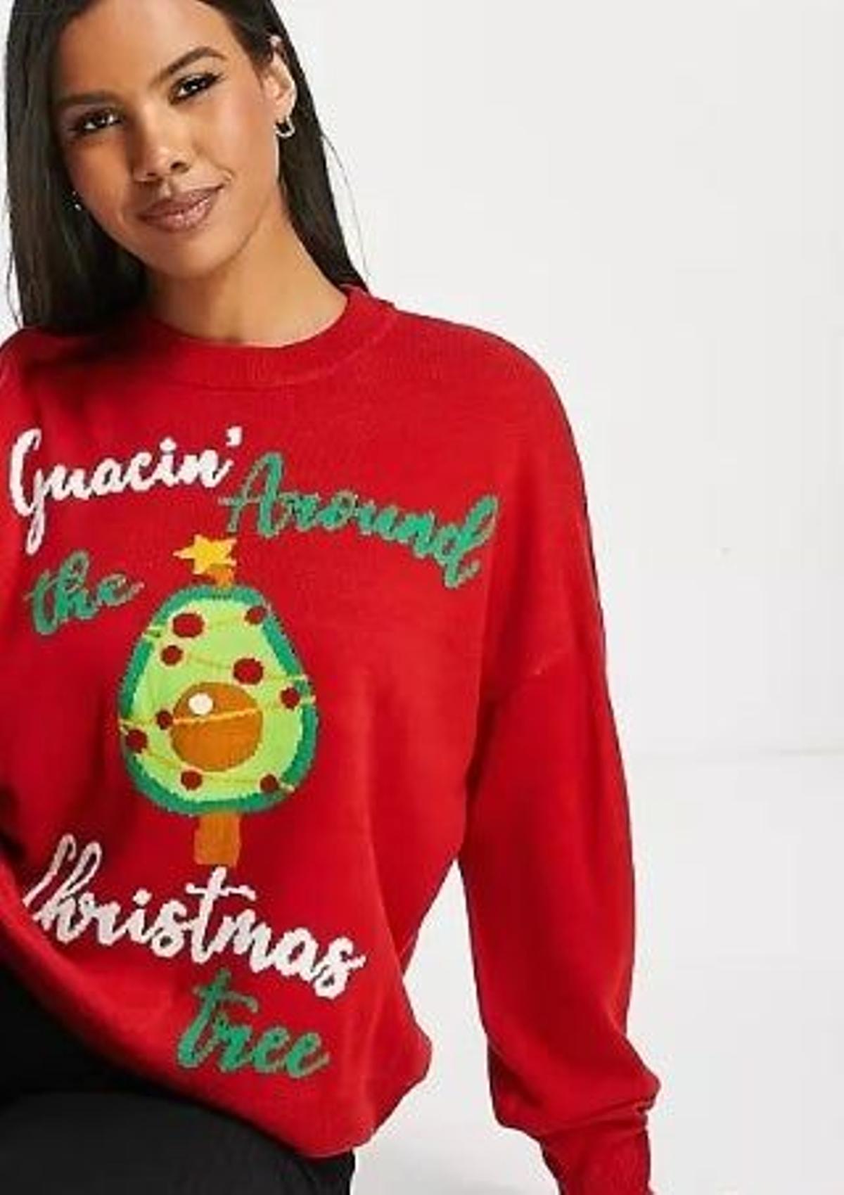 Jersey navideño aguacate de ASOS (Precio: 22,99 euros)