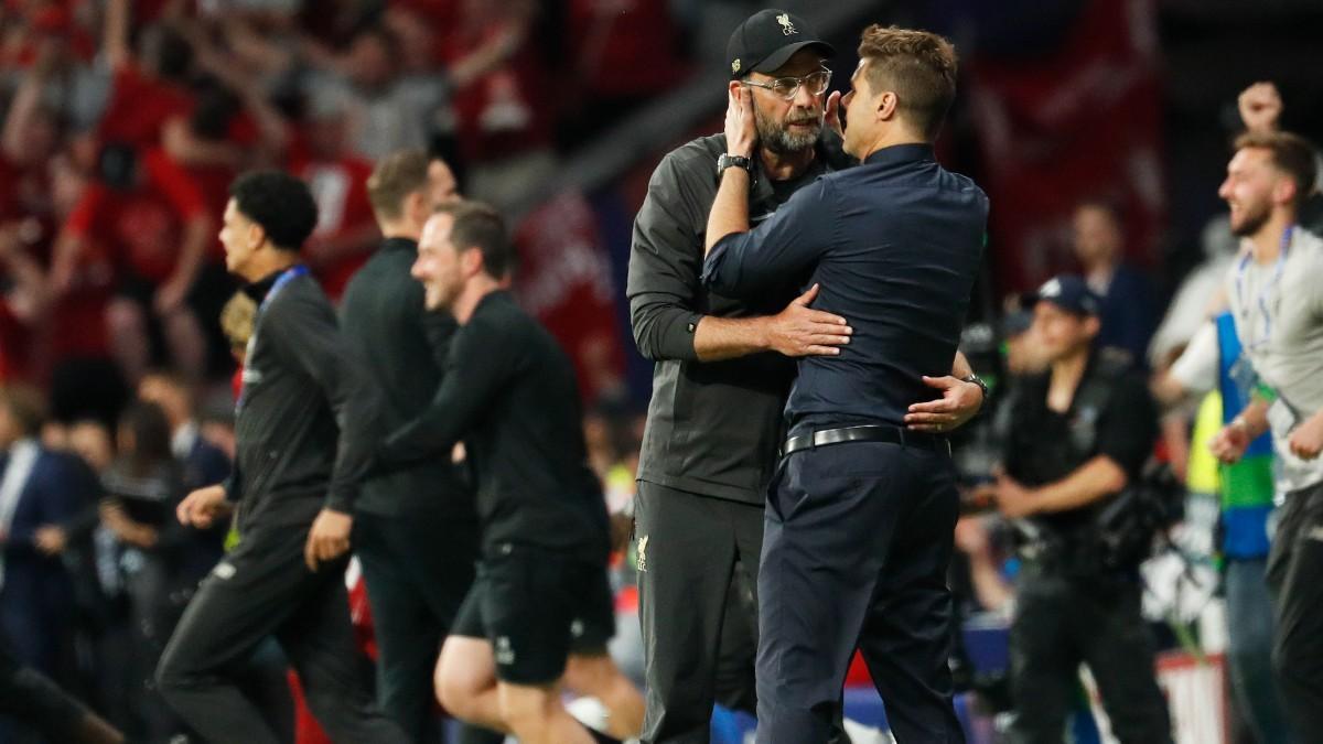 Klopp y Pochettino, en la final de la Champions de 2019 que enfrentó a Tottenham y Liverpool