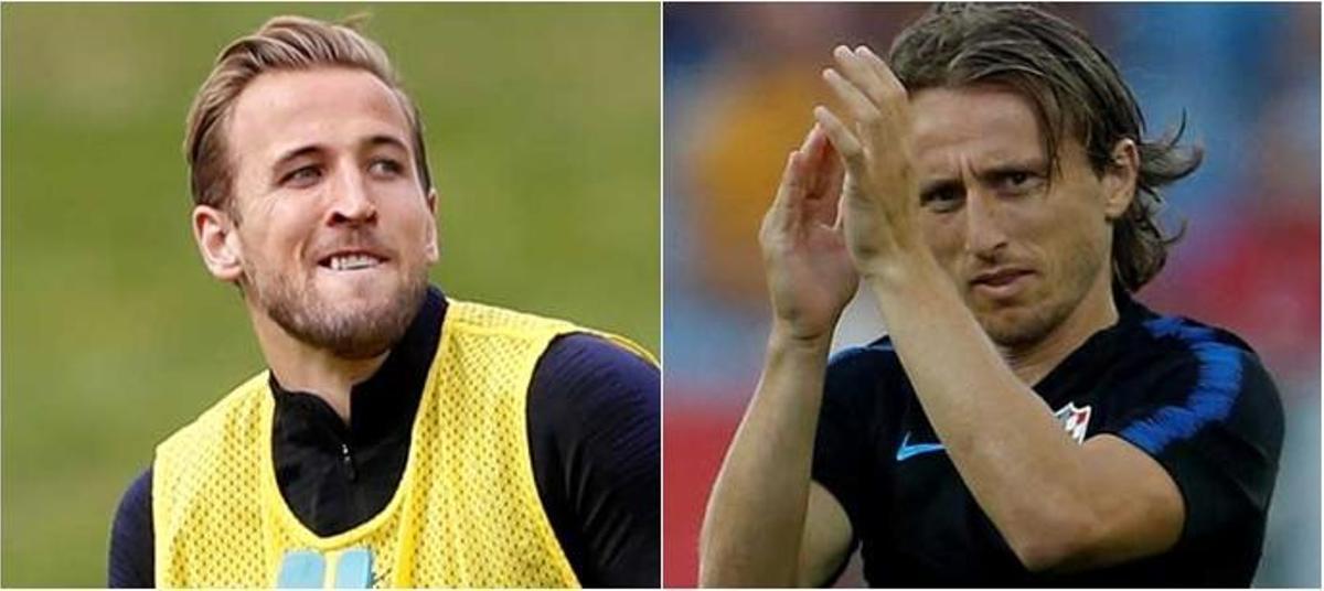 Harry Kane y Luka Modric, estrellas de Inglaterra y Croacia.