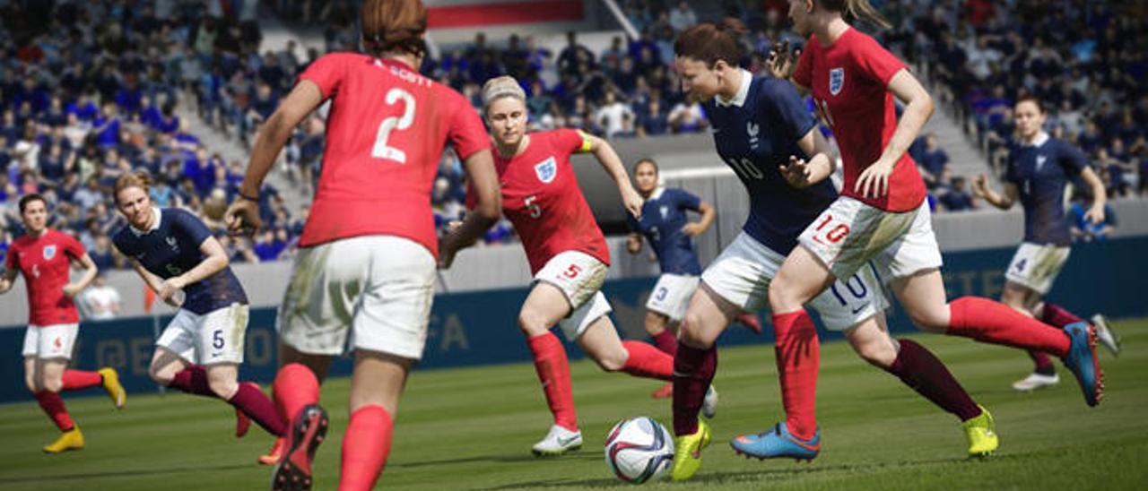 Una escena del simulador de fútbol &#039;Fifa 16&#039;, que incluirá por primera vez selecciones nacionales femeninas.