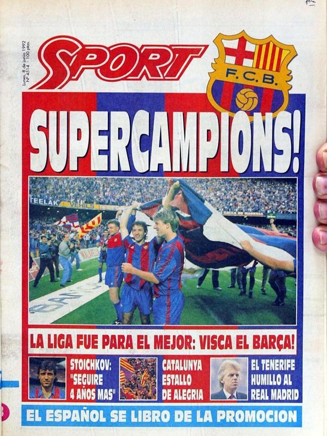 1992 - El FC Barcelona celebra la conquista del campeonato liguero