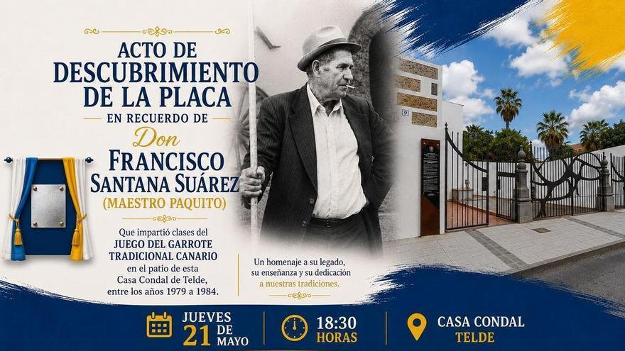 Homenaje en Telde a Francisco Santana, referente del Juego del Garrote en Gran Canaria