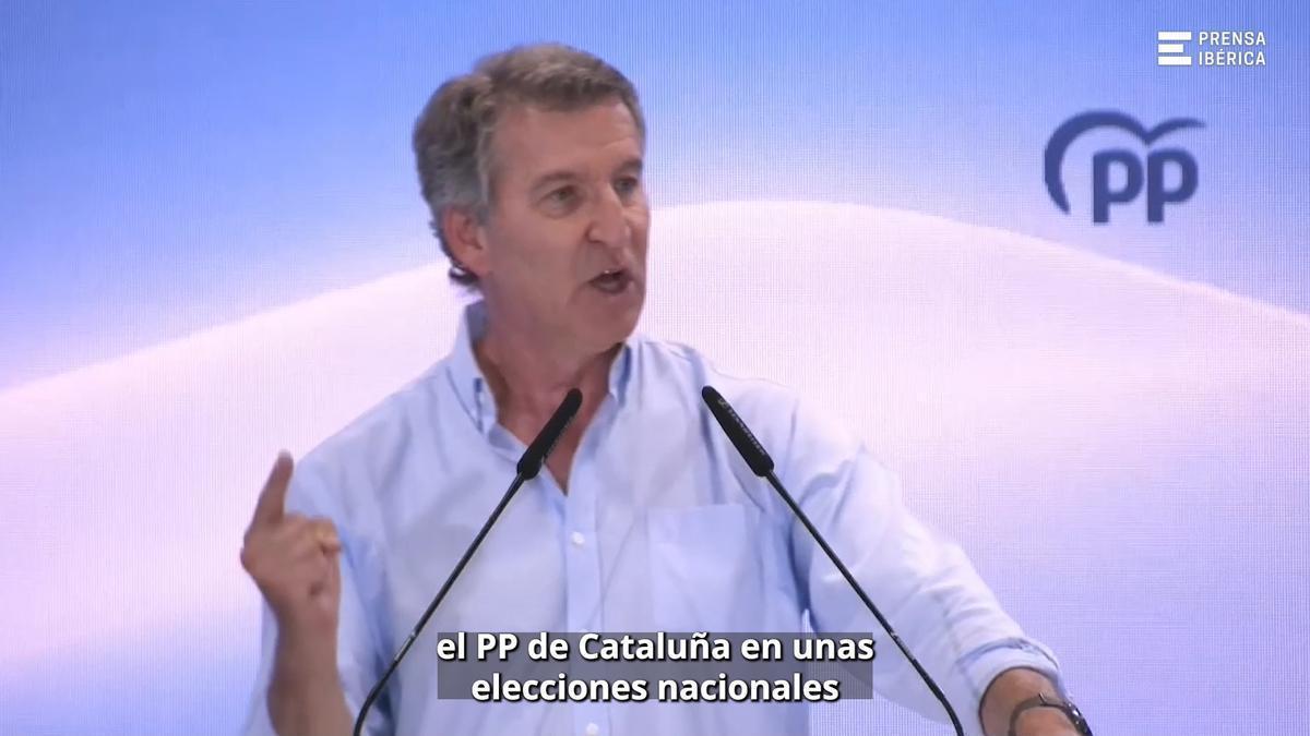 Feijóo pide a Cataluña que sea "la llave" que "saque a Sánchez de Moncloa"