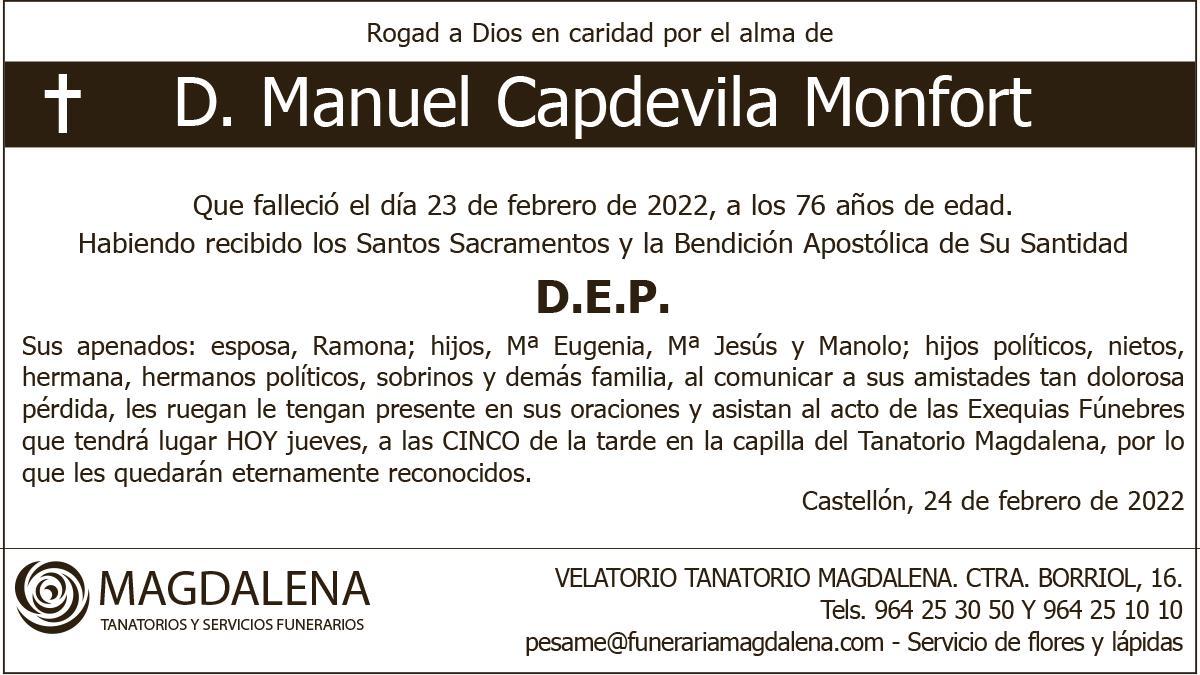 D. Manuel Capdevila Monfort