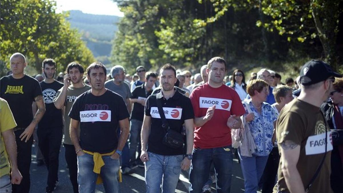 Manifestación de trabajadores de Fagor el pasado 18 de octubre