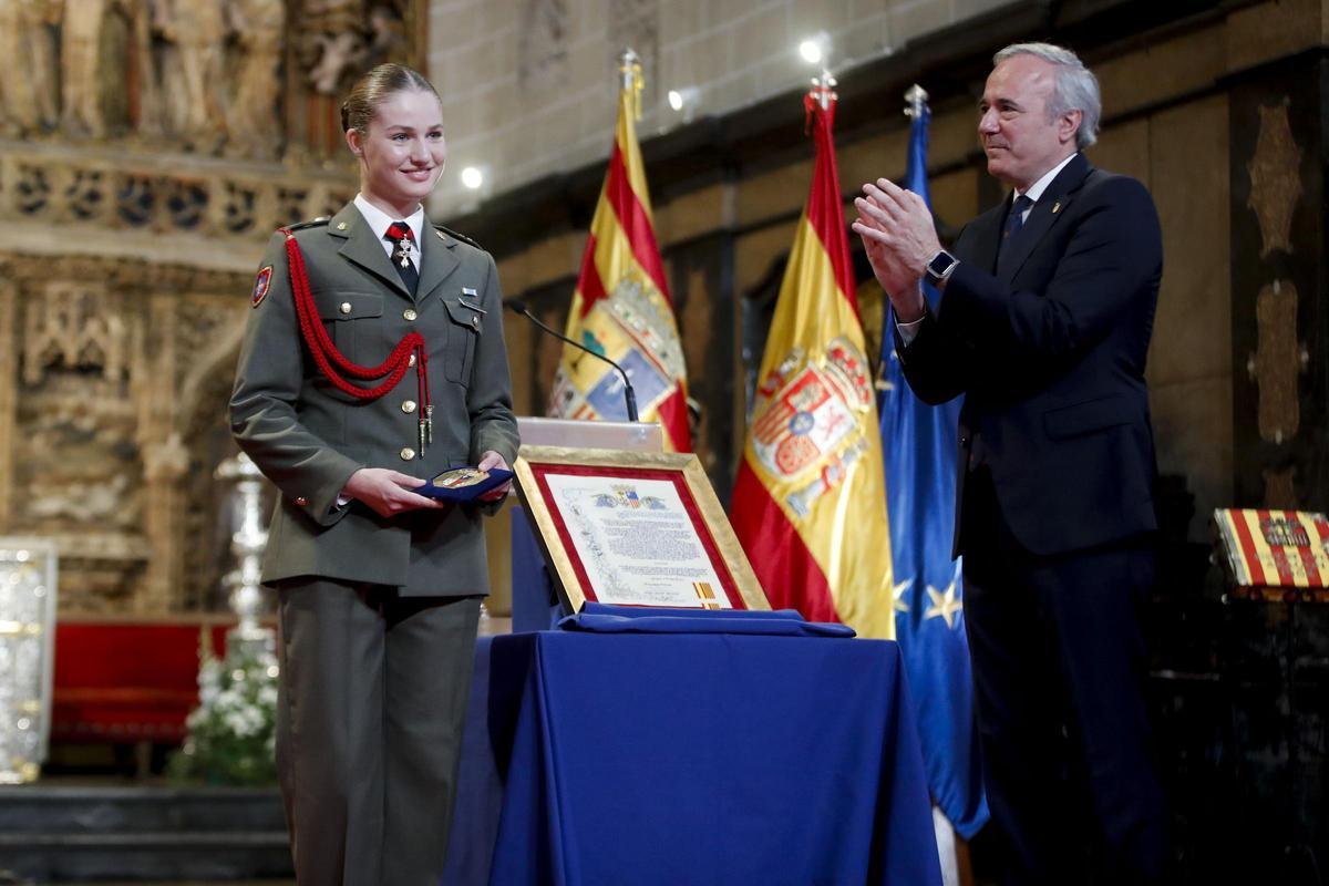 Leonor de Borbón, homenajeada en Zaragoza.