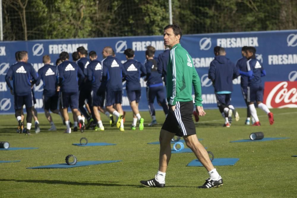 El entrenamiento del Oviedo de esta mañana